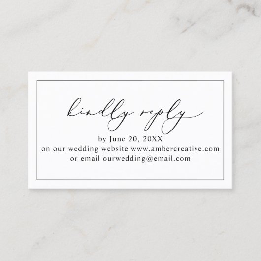 予算のミニマルWebサイトRSVPエンクロージャカード 名刺 (正面)