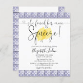 予算のメイン絞りタイルブライダルシャワー招待 (正面/裏面)