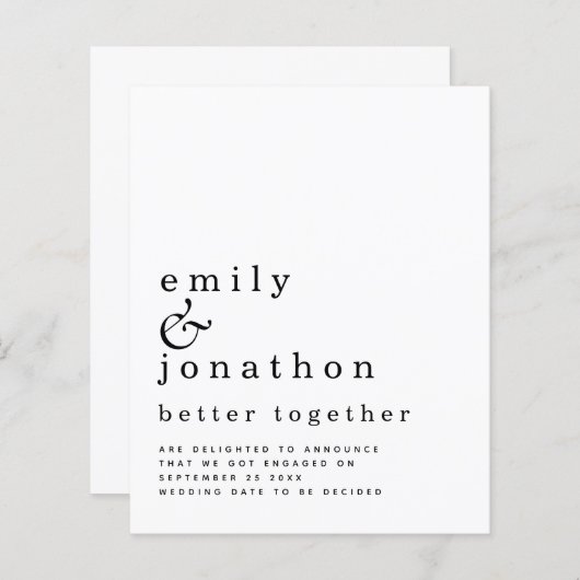 予算の一括調整婚約発表 (正面/裏面)