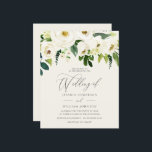 予算の上に白いバラの緑の葉結婚の<br><div class="desc">ホワイトローズグリーンリーフオンアバジェット結婚式招待状</div>
