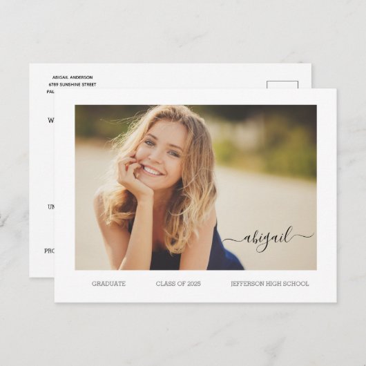 予算の上級モダン写真GRAD発表 ポストカード (正面/裏面)