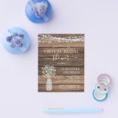 予算の仮想ブライダルシャワー素朴招待状 チラシ (シングル)