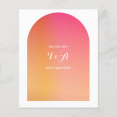 予算の保存日付ボホアーチ結婚式招待状 (裏面)