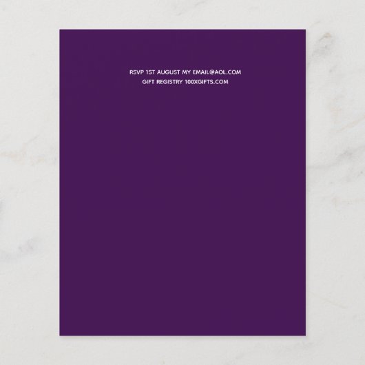 予算の写真の結婚式の招待 – フローラリース (裏面)