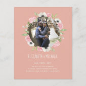 予算の写真の結婚式の招待 – フローラリース (正面)