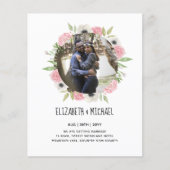 予算の写真の結婚式の招待 – フローラリース (正面)