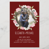 予算の写真の結婚式の招待 – フローラリース (正面)