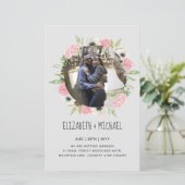 予算の写真の結婚式の招待 – フローラリース (スタンド正面)