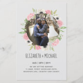 予算の写真の結婚式の招待 – フローラリース (正面)