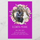 予算の写真の結婚式の招待 – フローラリース (正面)