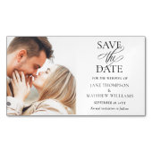 予算の写真エレガントセーブザデートマグネット マグネット名刺 (正面)