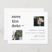 予算の写真シンプルのモダン結婚式の日付を保存 (正面/裏面)