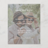 予算の写真タイポグラフィ結婚式の日付のフライを保存 チラシ (裏面)