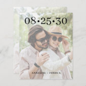 予算の写真タイポグラフィ結婚式の日付を保存 (正面/裏面)