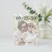 予算の写真タイポグラフィ結婚式の日付を保存 (スタンド正面)