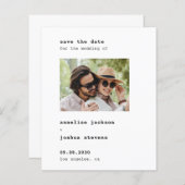 予算の写真タイポグラフィ結婚式の日付を保存 (正面/裏面)