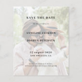 予算の写真タイポグラフィ結婚式の日付を保存 チラシ (裏面)