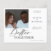 予算の写真モダン結婚式の日付を保存 チラシ (正面)