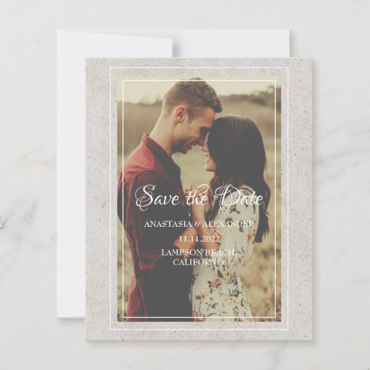 予算の写真日付の招待を保存。 (正面)