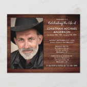 予算の写真素朴お祝いの生活招待状 (正面)