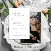 予算の写真結婚の食事オプションRSVPテンプレート チラシ
