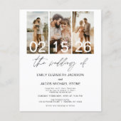 予算の写真結婚のQRコード招待状 (正面)