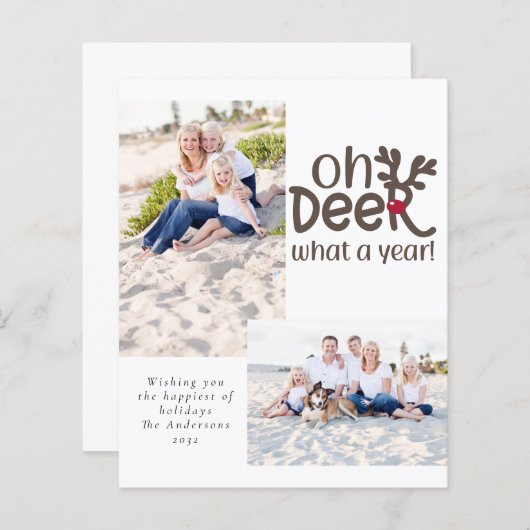予算の写真Deer O Deerなんと1年!ホリデーカード (正面/裏面)