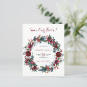 予算の冬のフローラリース結婚式の日付を保存 (スタンド正面)