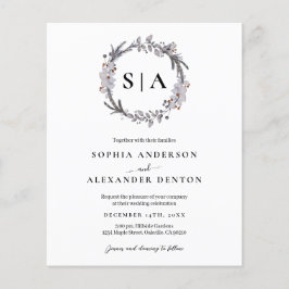 予算の冬のリース写真QRコード結婚式の招待