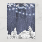 予算の冬のワンダーランドのブライダルシャワー招待 (裏面)