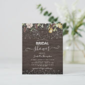予算の冬の木製ブライダルシャワー招待状 (スタンド正面)