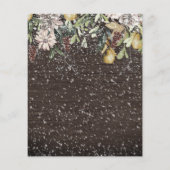 予算の冬の木製ブライダルシャワー招待状 (裏面)