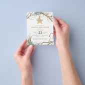 予算の冬の森の休日パーティーの招待 チラシ (手)