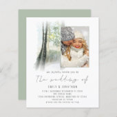 予算の冬の森の写真QRコード結婚セージ (正面/裏面)