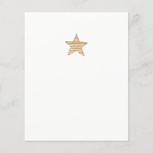 予算の冬の森の素朴な赤ちゃんシャワーの招待 (裏面)