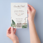 予算の冬の森PHOTO結婚式の日付を保存 チラシ (ハンドル)