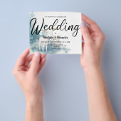 予算の冬の結婚式の招待状。フライヤー チラシ (手)