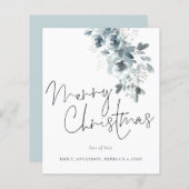 予算の冬の葉メリークリスマスカード (正面/裏面)