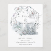 予算の冬の葉名の結婚式の日付を保存 (正面)