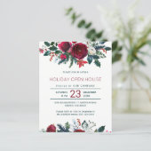 予算の冬の赤い花の休日パーティーの招待 (スタンド正面)