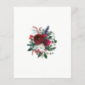 予算の冬の赤い花の休日パーティーの招待 (裏面)