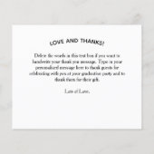 予算の卒業写真サンキューカード (裏面)