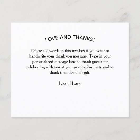 予算の卒業写真サンキューカード (裏面)