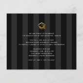 予算の卒業式の黒い金ゴールド3 photo invitation (裏面)