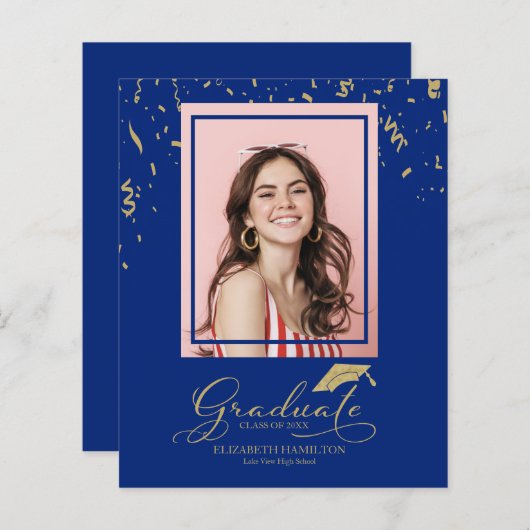 予算の卒業発表フォトカード卒業生 (正面/裏面)