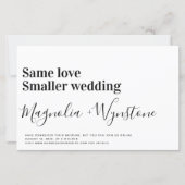 予算の同じ愛の小さい結婚式招待状 (正面)