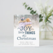 予算の喜びを見つける小さなもの写真クリスマスカード (スタンド正面)