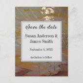 予算の地球の色の抽象芸術ゴールデンセーブ日付 ポストカード (正面)