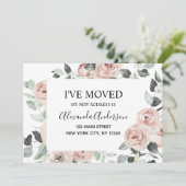 予算の埃っぽいピンクのフローラ移転のお知らせ 招待状 (スタンド正面)