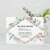 予算の埃っぽいピンクのフローラ移転のお知らせ 招待状 (スタンド正面)